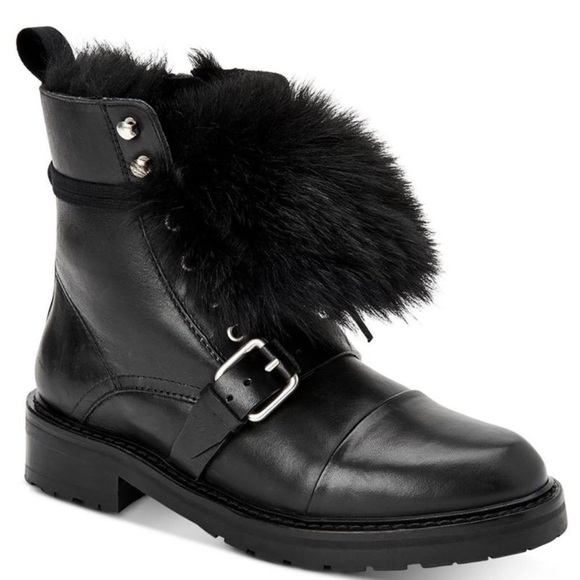 All Saints Womens Donita Black Leather Combat & Lace-up Boots Shoes New - Picture 1 of 9